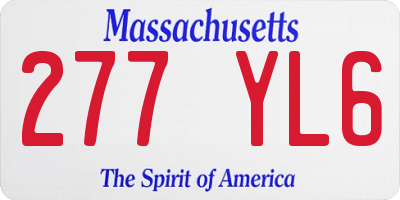 MA license plate 277YL6
