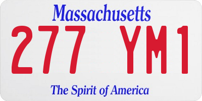 MA license plate 277YM1