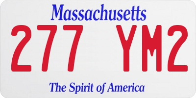 MA license plate 277YM2