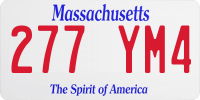 MA license plate 277YM4