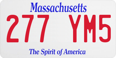 MA license plate 277YM5