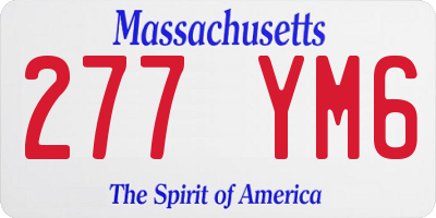 MA license plate 277YM6