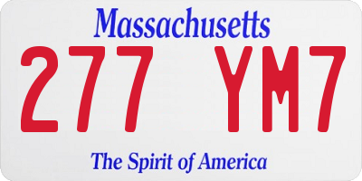 MA license plate 277YM7