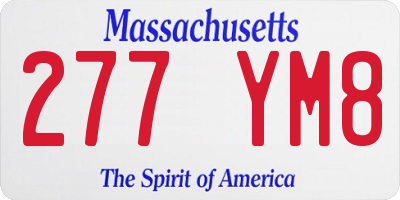 MA license plate 277YM8