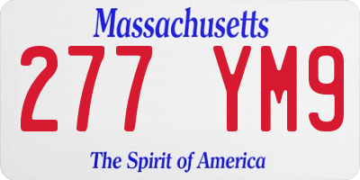 MA license plate 277YM9