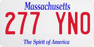 MA license plate 277YN0