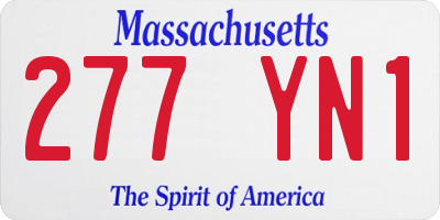 MA license plate 277YN1