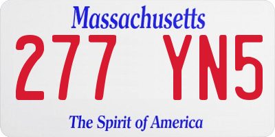 MA license plate 277YN5