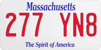 MA license plate 277YN8