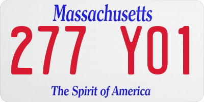 MA license plate 277YO1