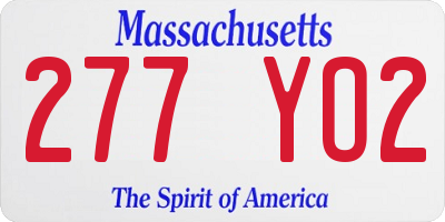 MA license plate 277YO2