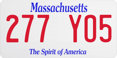 MA license plate 277YO5