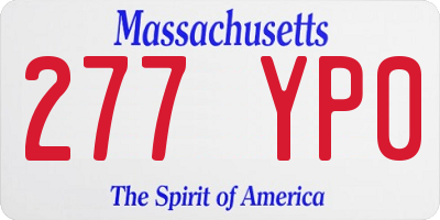 MA license plate 277YP0