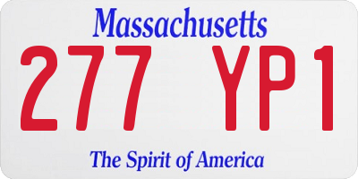 MA license plate 277YP1