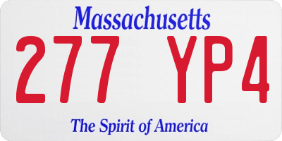 MA license plate 277YP4