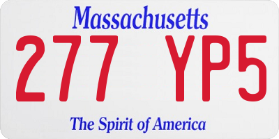 MA license plate 277YP5