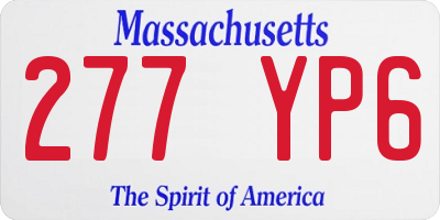 MA license plate 277YP6