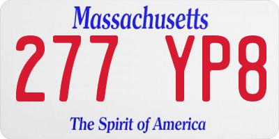 MA license plate 277YP8