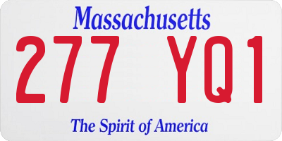 MA license plate 277YQ1