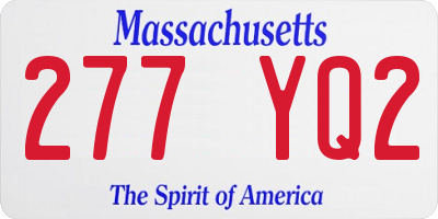 MA license plate 277YQ2