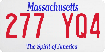 MA license plate 277YQ4