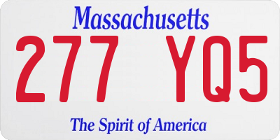 MA license plate 277YQ5