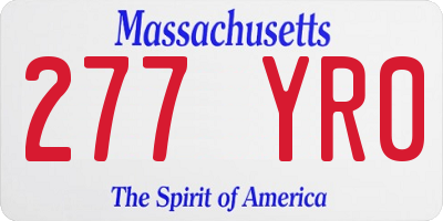 MA license plate 277YR0