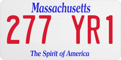 MA license plate 277YR1