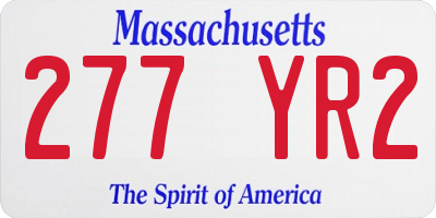 MA license plate 277YR2