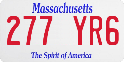 MA license plate 277YR6