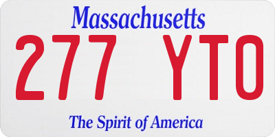 MA license plate 277YT0