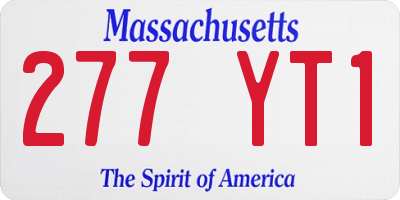 MA license plate 277YT1