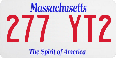 MA license plate 277YT2