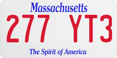MA license plate 277YT3