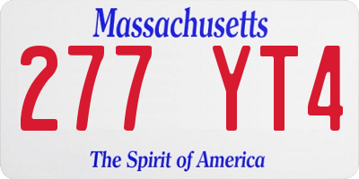 MA license plate 277YT4