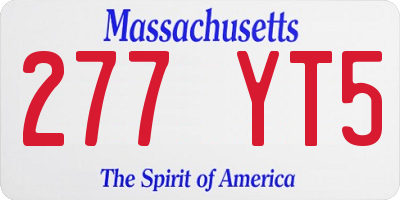 MA license plate 277YT5