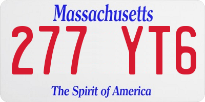 MA license plate 277YT6
