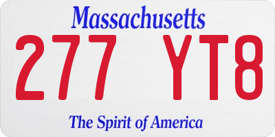 MA license plate 277YT8