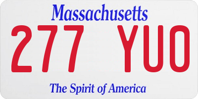 MA license plate 277YU0