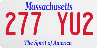 MA license plate 277YU2