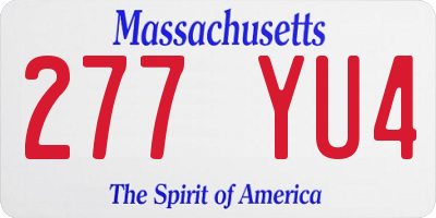 MA license plate 277YU4