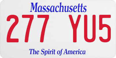 MA license plate 277YU5