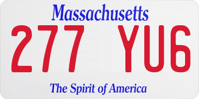 MA license plate 277YU6