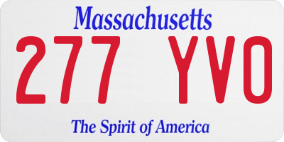 MA license plate 277YV0