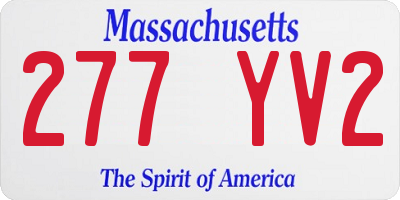 MA license plate 277YV2
