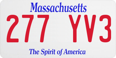 MA license plate 277YV3