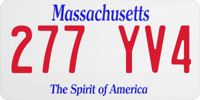MA license plate 277YV4