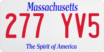 MA license plate 277YV5