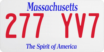 MA license plate 277YV7