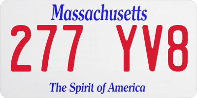 MA license plate 277YV8